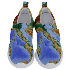 Italy Alpine Alpine Region Map Kids  Velcro No Lace Shoes