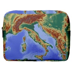 Italy Alpine Alpine Region Map Make Up Pouch (large) by Wegoenart