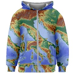 Italy Alpine Alpine Region Map Kids  Zipper Hoodie Without Drawstring