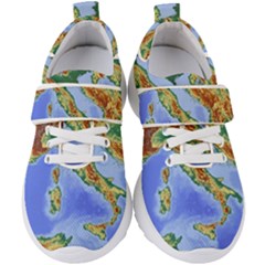 Italy Alpine Alpine Region Map Kids  Velcro Strap Shoes