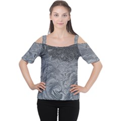 Abstract Ice Frost Crystals Frozen Cutout Shoulder Tee