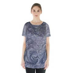 Abstract Ice Frost Crystals Frozen Skirt Hem Sports Top by Wegoenart