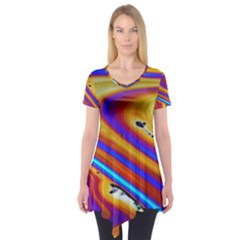 Abstract Architecture Background Short Sleeve Tunic  by Wegoenart