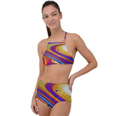 Abstract Architecture Background High Waist Tankini Set by Wegoenart