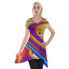 Abstract Architecture Background Short Sleeve Side Drop Tunic by Wegoenart