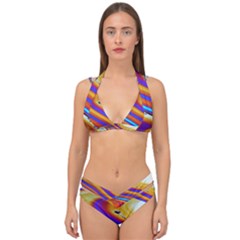 Abstract Architecture Background Double Strap Halter Bikini Set by Wegoenart