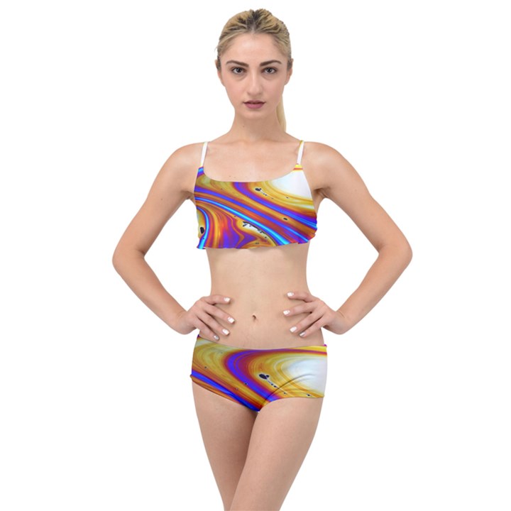 Abstract Architecture Background Layered Top Bikini Set