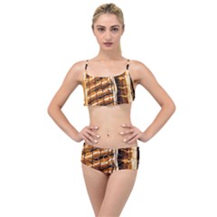 Abstract Architecture Background Layered Top Bikini Set