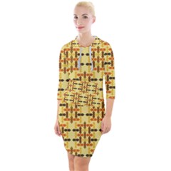 Abstract Background Vintage Quarter Sleeve Hood Bodycon Dress by Wegoenart