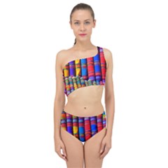 Substances Colorful Towels Scarf Spliced Up Two Piece Swimsuit by Wegoenart
