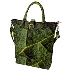 Green Leaf Giant Rhubarb Mammoth Sheet Buckle Top Tote Bag by Wegoenart