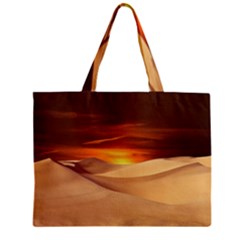 Desert Sun Landscape Sunset Dune Zipper Mini Tote Bag by Wegoenart