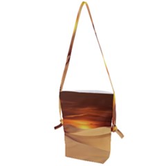 Desert Sun Landscape Sunset Dune Folding Shoulder Bag by Wegoenart