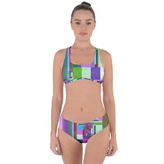 Fractal Gradient Colorful Infinity Art Criss Cross Bikini Set by Wegoenart