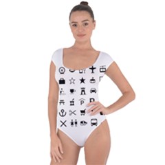 Icons Set Symbols Collection Short Sleeve Leotard  by Wegoenart