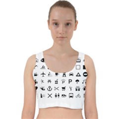 Icons Set Symbols Collection Velvet Racer Back Crop Top by Wegoenart