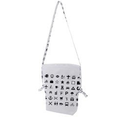 Icons Set Symbols Collection Folding Shoulder Bag by Wegoenart