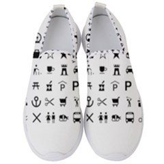 Icons Set Symbols Collection Men s Slip On Sneakers by Wegoenart