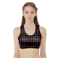 Background Texture Pattern Sports Bra with Border