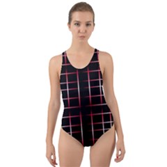Background Texture Pattern Cut-Out Back One Piece Swimsuit