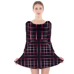 Background Texture Pattern Long Sleeve Velvet Skater Dress