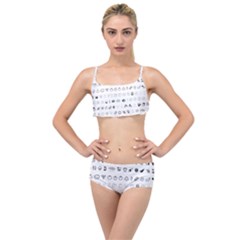 Vegan Vegetarian Icons Food Eat Layered Top Bikini Set