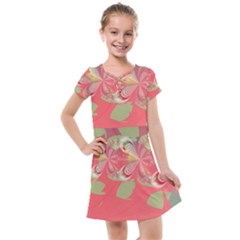 Fractal Gradient Colorful Infinity Kids  Cross Web Dress by Wegoenart
