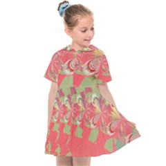 Fractal Gradient Colorful Infinity Kids  Sailor Dress by Wegoenart