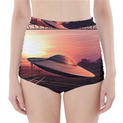 Fractal Mandelbulb 3d Ufo Invasion High-waisted Bikini Bottoms by Wegoenart