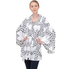 Snowflake Silhouette Fractal Velvet Kimono Robe