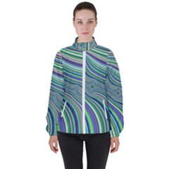 Art Fractal Gradient Colorful Infinity Pattern High Neck Windbreaker (women) by Wegoenart