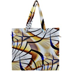 Pattern Fractal Gold Pointed Canvas Travel Bag by Wegoenart