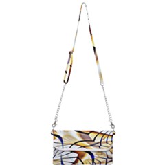 Pattern Fractal Gold Pointed Mini Crossbody Handbag by Wegoenart