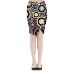 Art Retro Design Vintage Midi Wrap Pencil Skirt