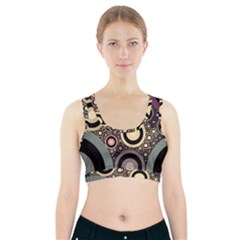 Art Retro Design Vintage Sports Bra With Pocket