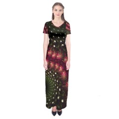 Background Texture Pattern Art Short Sleeve Maxi Dress