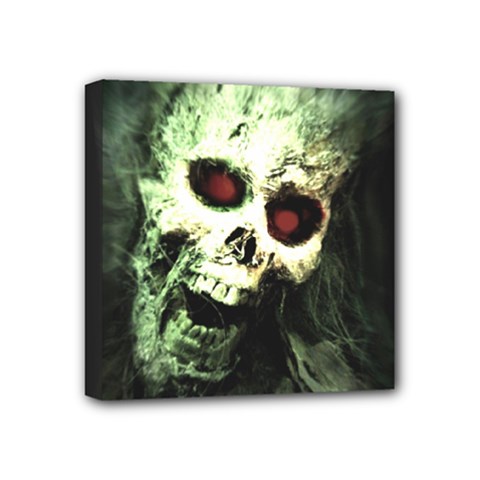 Screaming Skull Human Halloween Mini Canvas 4  X 4  (stretched)