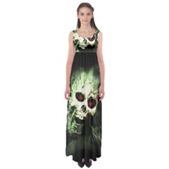 Screaming Skull Human Halloween Empire Waist Maxi Dress