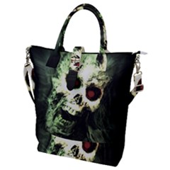 Screaming Skull Human Halloween Buckle Top Tote Bag by Wegoenart