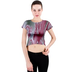 Fractal Gradient Colorful Infinity Crew Neck Crop Top by Wegoenart