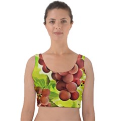 Grape Harvest Nature Figure Rustic Velvet Crop Top