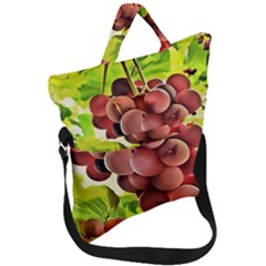 Grape Harvest Nature Figure Rustic Fold Over Handle Tote Bag by Wegoenart