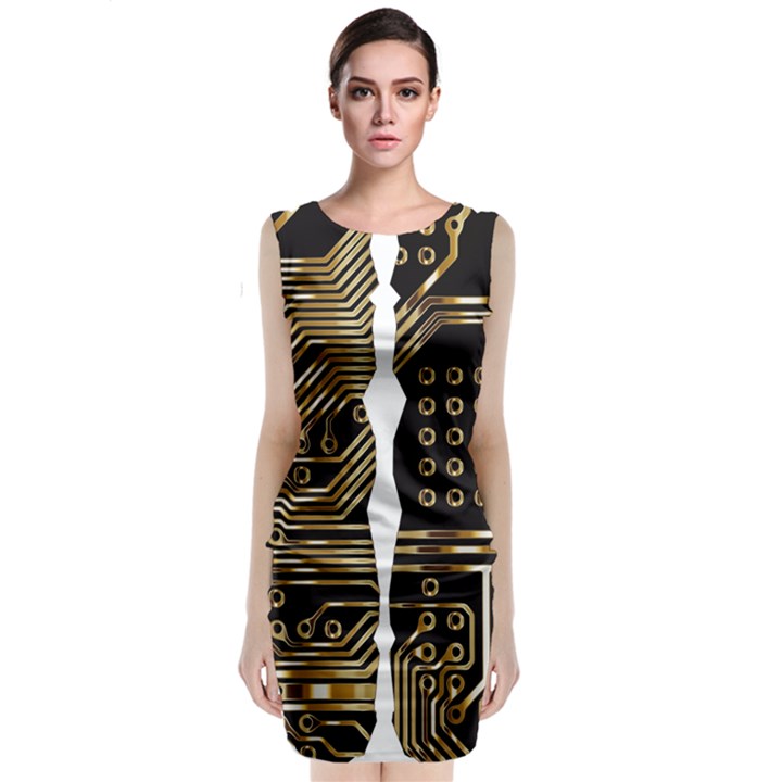 Brain Circuit Board Pcb Computer Classic Sleeveless Midi Dress