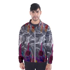 Flora Entwine Fractals Flowers Windbreaker (men) by Wegoenart