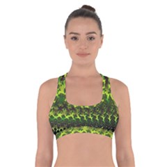 Fractal Gradient Colorful Infinity Cross Back Sports Bra by Wegoenart