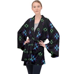 Background Abstract Vector Fractal Velvet Kimono Robe