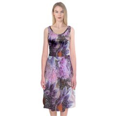 Flower Digital Art Artwork Abstract Midi Sleeveless Dress
