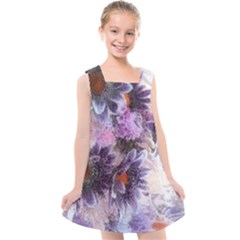 Flower Digital Art Artwork Abstract Kids  Cross Back Dress by Wegoenart