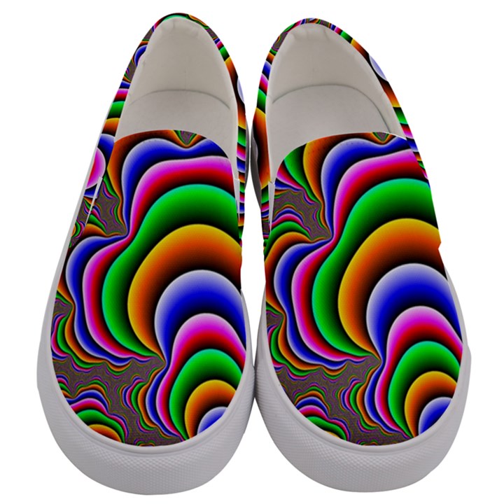 Fractal Background Pattern Color Men s Canvas Slip Ons