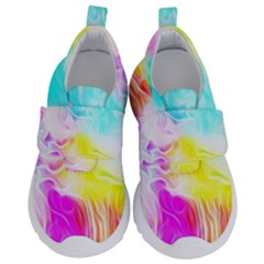 Background Drips Fluid Colorful Pattern Kids  Velcro No Lace Shoes by Wegoenart